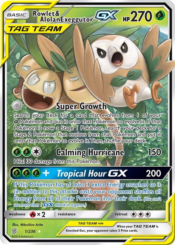 Rowlet & Alolan Exeggutor GX - 1/236